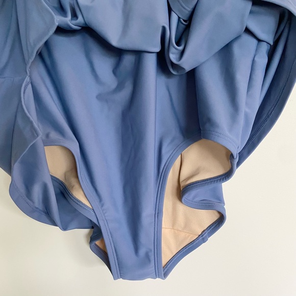 Swim by Cacique Dusty Blue / White Stripe Blousen Swim Dress NWT - Picture 7 of 10